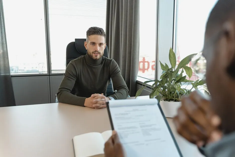 Recruitment agency consultant interviewing a candidate