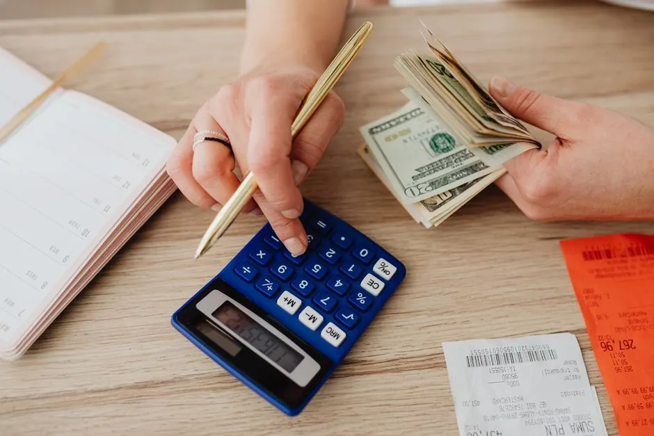 Calculator and budget planning on a desk