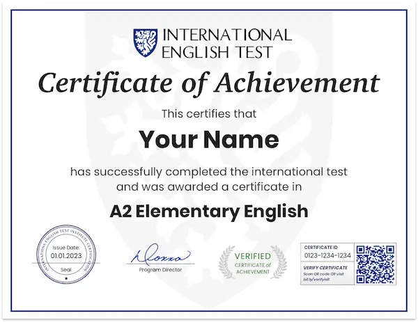 A2 — Elementary certificate example