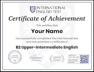 B2 English Certificate B2 Upper-Intermediate English Certificate