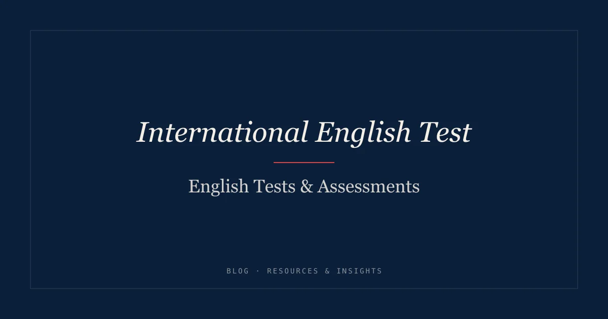 English Language Assessment Test Online