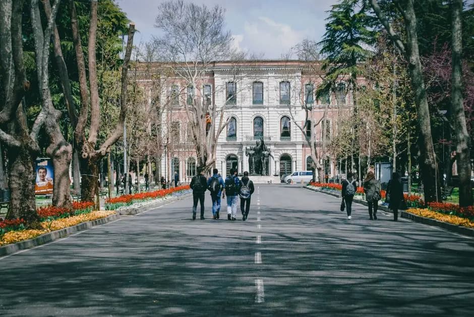 University campus buildings across a wide site