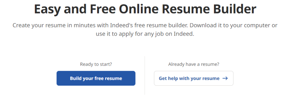 10 Free Resume Builder Make a - Indeed 980x330 