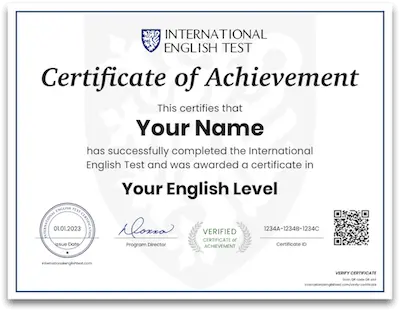 English test with free certification