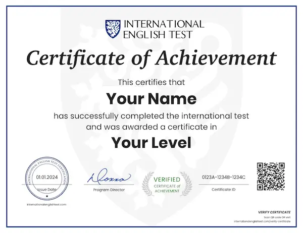 english language certificate